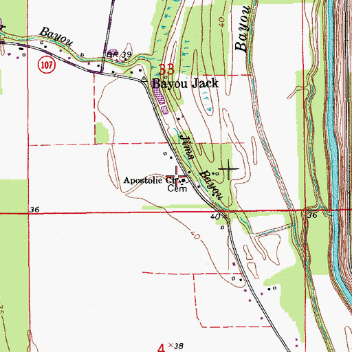 Topographic Map of Apostolic Church, LA