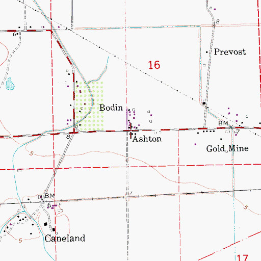 Topographic Map of Ashton, LA
