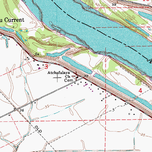 Topographic Map of Atchafalaya Church, LA