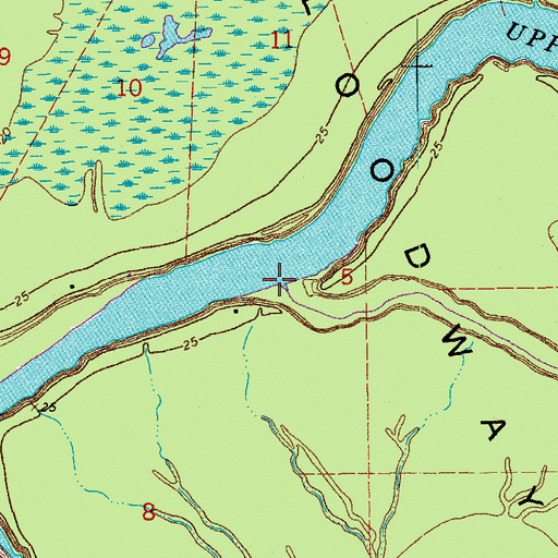 Topographic Map of Atchafalaya River, LA