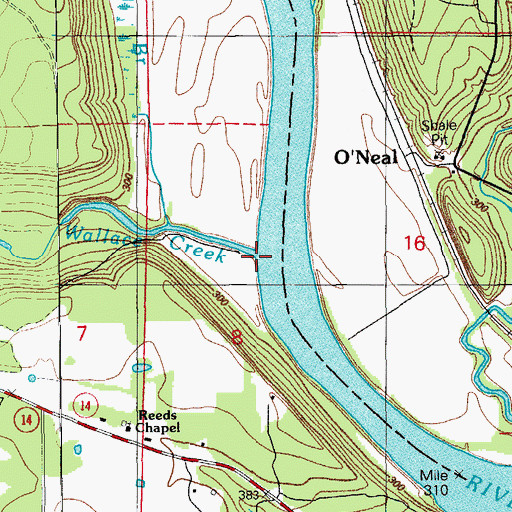 Topographic Map of Wallace Creek, AR