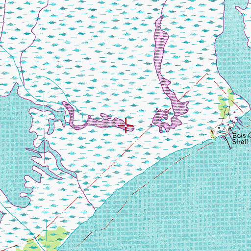Topographic Map of Baie des Chactas, LA
