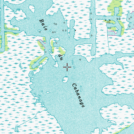 Topographic Map of Baie du Cabanage, LA