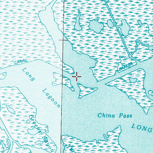Topographic Map of Bakers Canal, LA