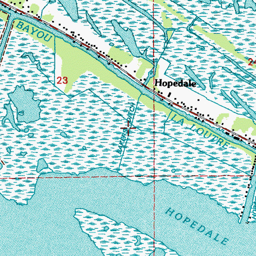 Topographic Map of Bakers Ditch, LA