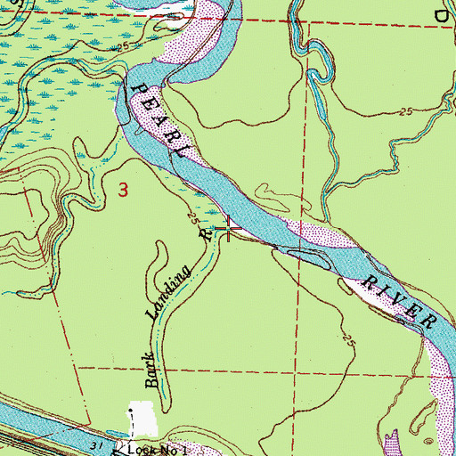 Topographic Map of Bark Landing River, LA