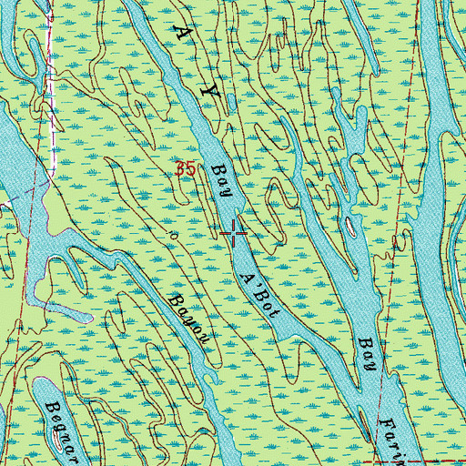 Topographic Map of Bay A'Bot, LA