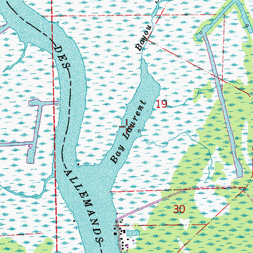 Topographic Map of Bay Laurent, LA