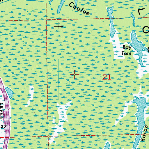 Topographic Map of Bay Toni, LA