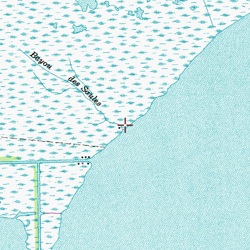 Topographic Map of Bayou des Saules, LA