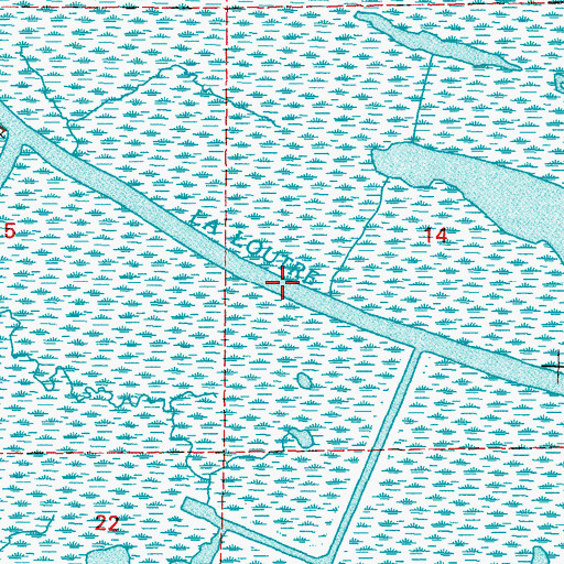Topographic Map of Bayou la Loutre, LA