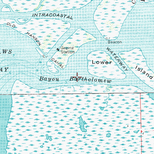 Topographic Map of Bayou Bartholomew, LA