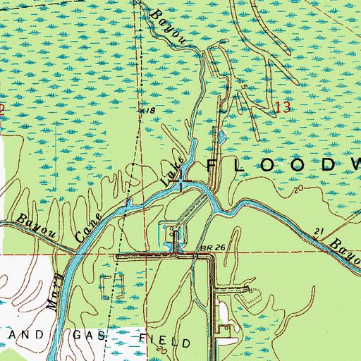 Topographic Map of Bayou Big Graw, LA