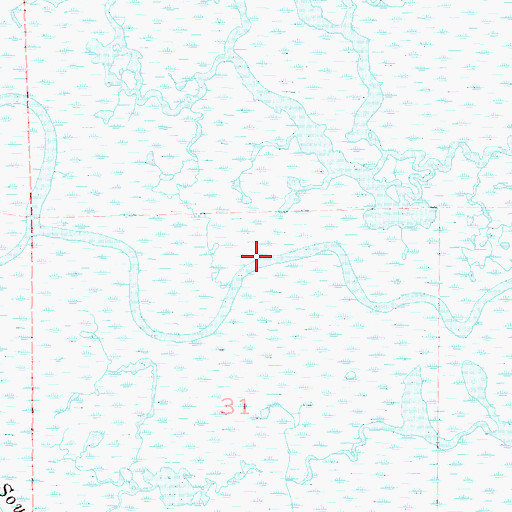 Topographic Map of Bayou Biloxi, LA