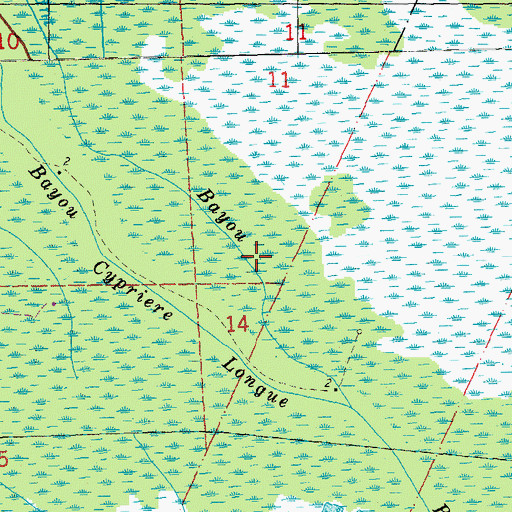 Topographic Map of Bayou Bois Piquant, LA