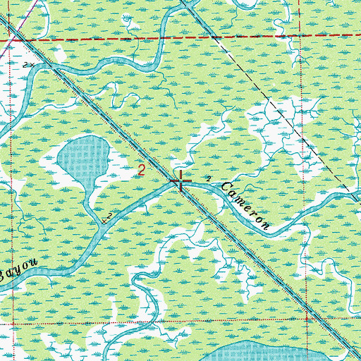 Topographic Map of Bayou Cameron, LA