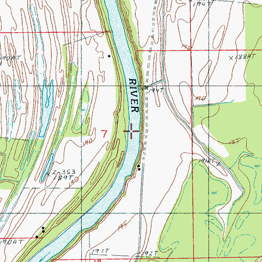 Topographic Map of Walling Bar, AR
