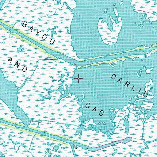 Topographic Map of Bayou Carlin Oil and Gas Field, LA