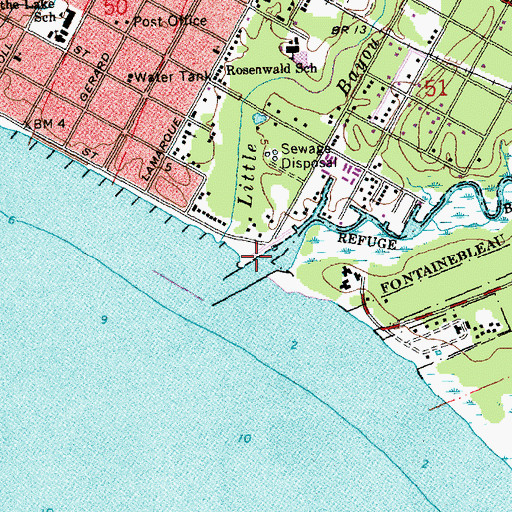 Topographic Map of Bayou Castine, LA