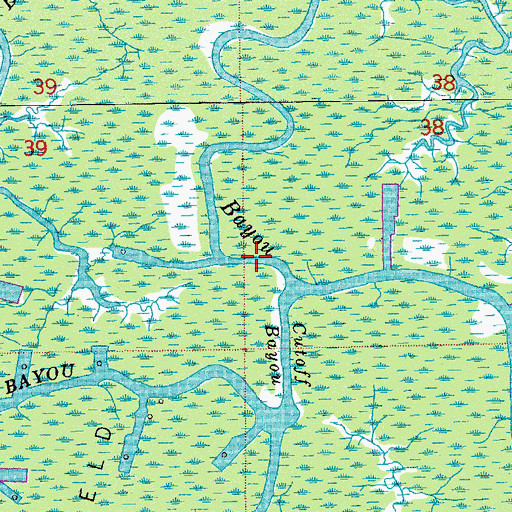 Topographic Map of Bayou Chaffe, LA