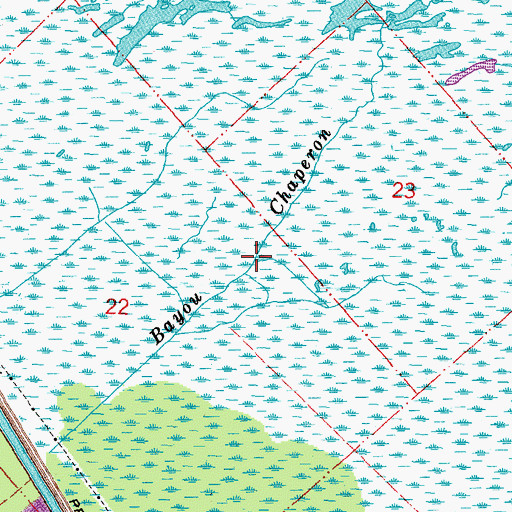 Topographic Map of Bayou Chaperon, LA