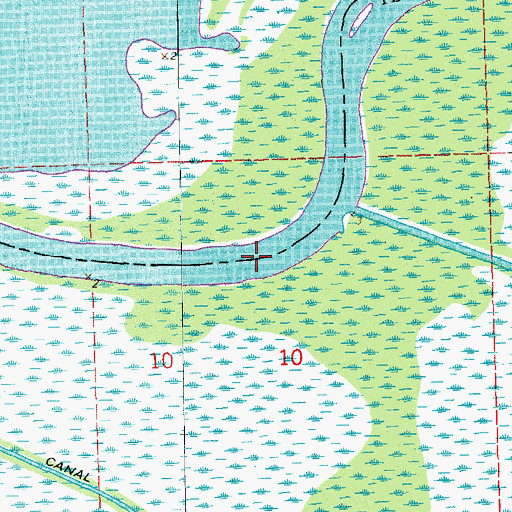 Topographic Map of Bayou Chene, LA