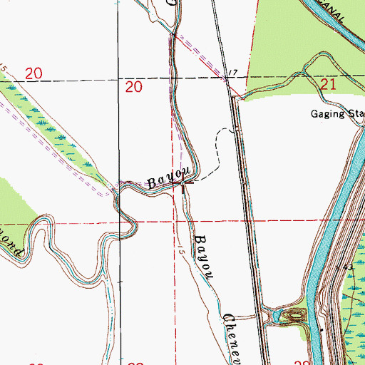 Topographic Map of Bayou Chenevert, LA