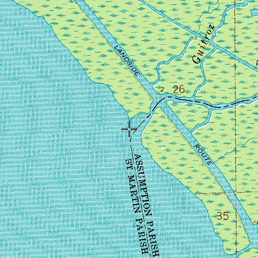 Topographic Map of Bayou Cherami, LA