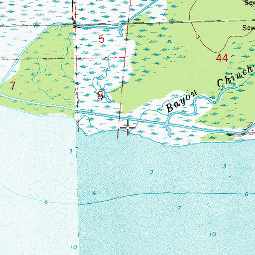 Topographic Map of Bayou Chinchuba, LA
