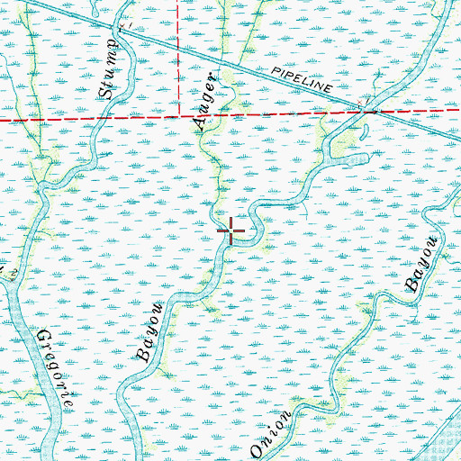 Topographic Map of Bayou Choupique, LA