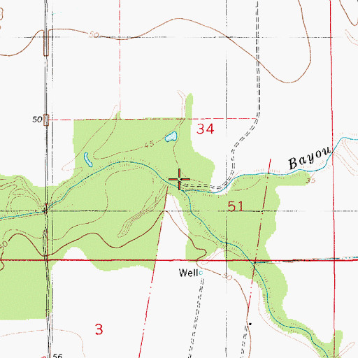 Topographic Map of Bayou Choupique, LA