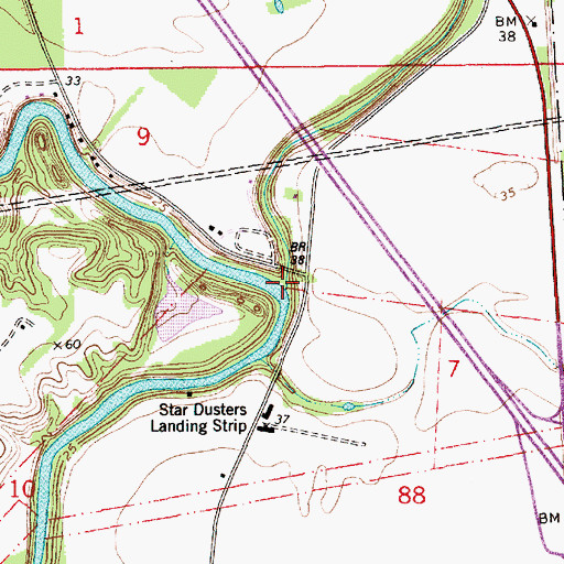 Topographic Map of Bayou Cocodrie, LA