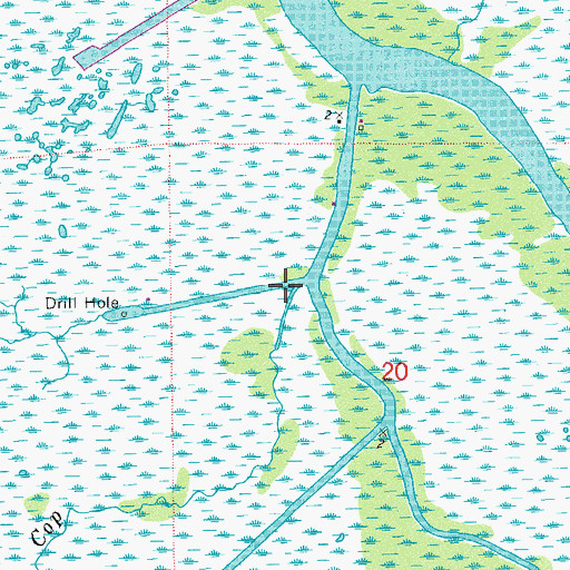 Topographic Map of Bayou Cop Cop, LA