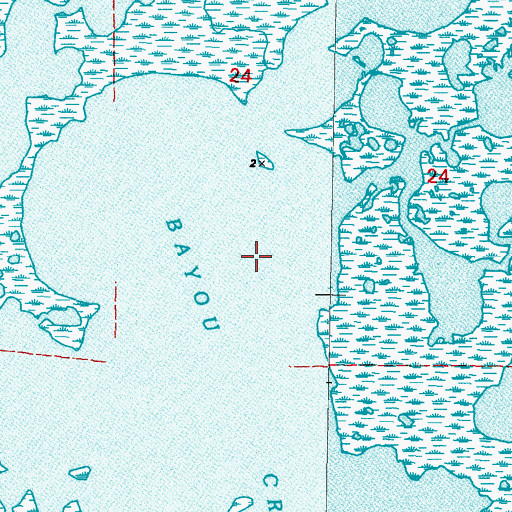 Topographic Map of Bayou Creque, LA