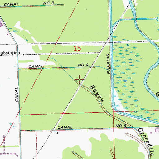 Topographic Map of Bayou Crocodile, LA