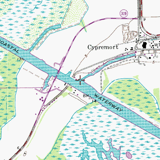 Topographic Map of Bayou Cypremort, LA