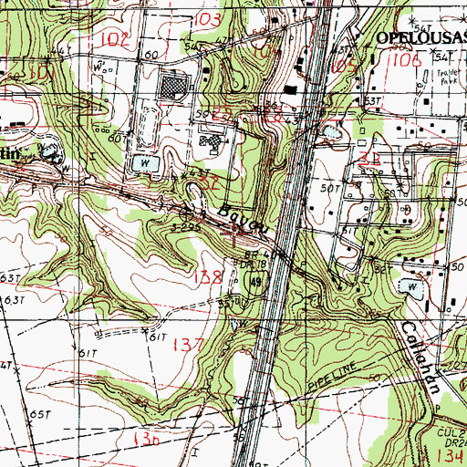 Topographic Map of Bayou Del Puent, LA