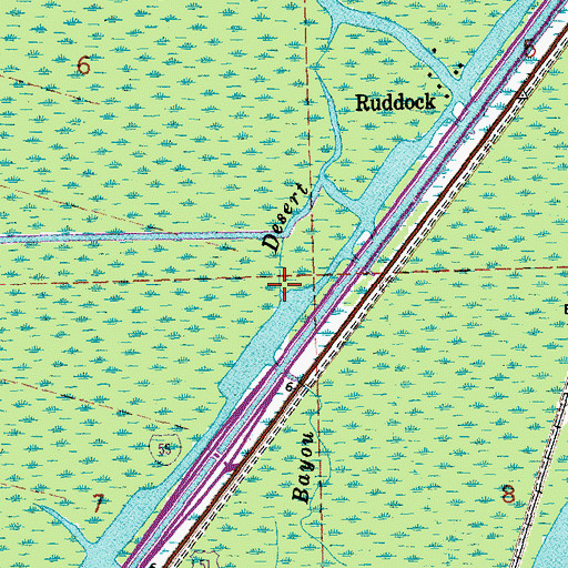 Topographic Map of Bayou Desert, LA