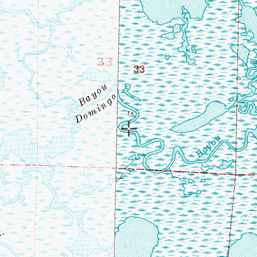 Topographic Map of Bayou Domingo, LA