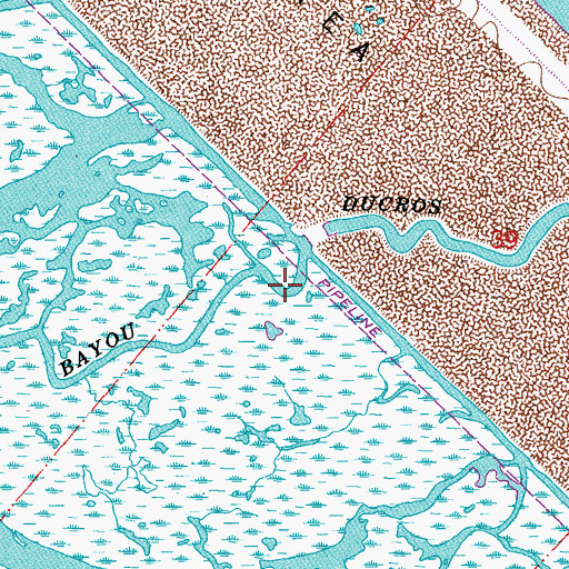Topographic Map of Bayou Ducros, LA