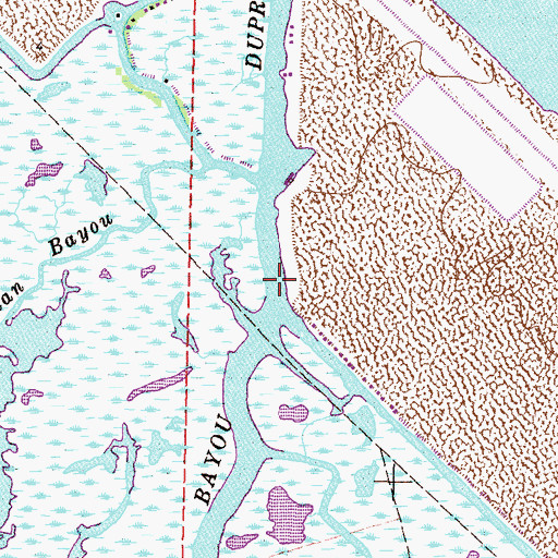 Topographic Map of Bayou Dupre, LA