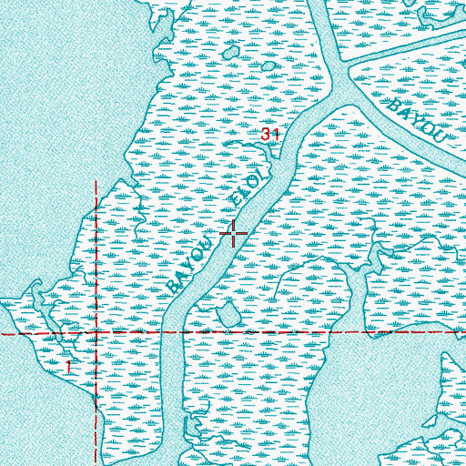 Topographic Map of Bayou Eloi, LA