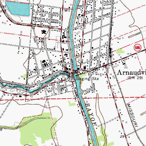Topographic Map of Bayou Fusilier, LA