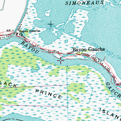 Topographic Map of Bayou Gauche, LA