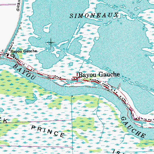 Topographic Map of Bayou Gauche, LA