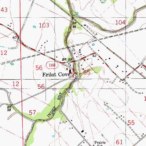 Topographic Map of Bayou Grand Louis, LA