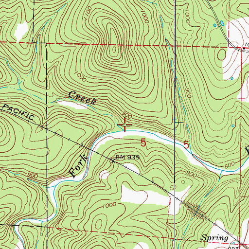 Topographic Map of Walnut Creek, AR