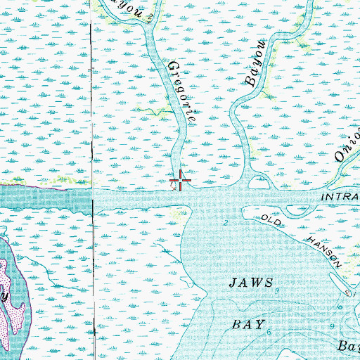 Topographic Map of Bayou Gregorie, LA