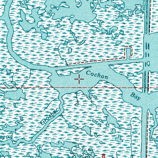 Topographic Map of Bayou Grosbec, LA