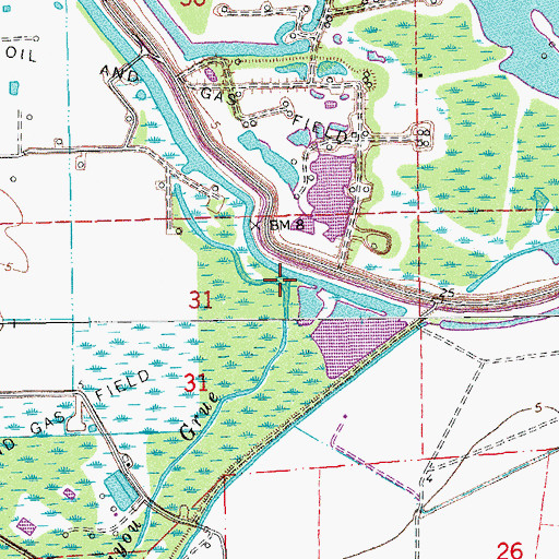 Topographic Map of Bayou Grue, LA
